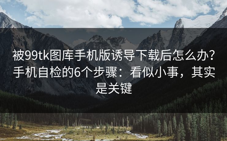 被99tk图库手机版诱导下载后怎么办?手机自检的6个步骤:看似小事,其实是关键 被99tk图库手机版诱导下载后怎么办?手机自检的6个步骤:看似小事,其实是关键